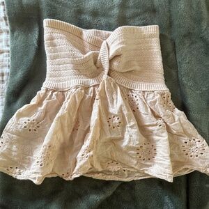 Tan Strapless Top